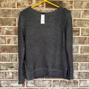 White House Black Market Charcoal Foil Metallic Sweater